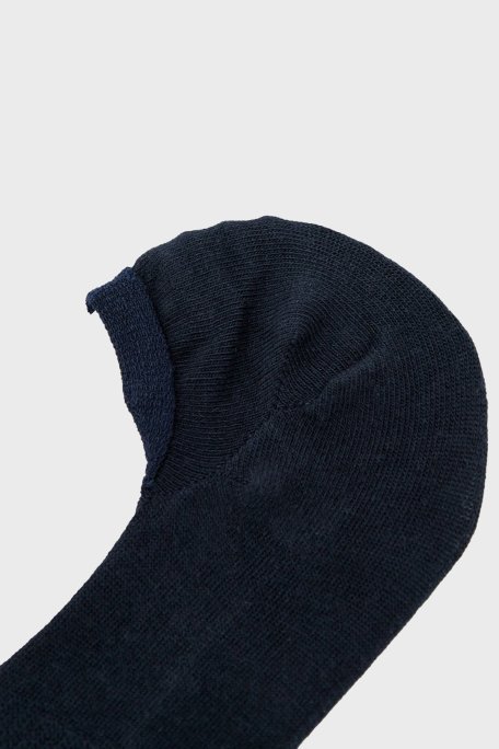 Emporio Armani Streç Pamuklu Logo Baskılı 3 Pack Babet Erkek Çorap EM000548 AF12271 MB153 LACİVERT - Emporio Armani (1)