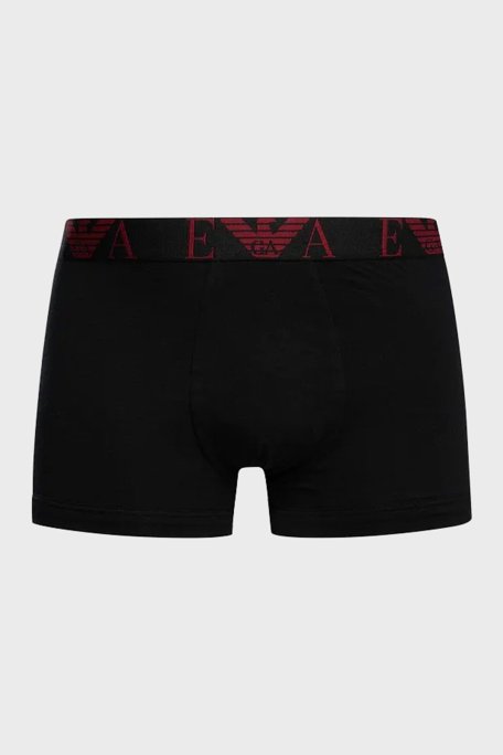 Emporio Armani Streç Pamuklu Logo Baskılı 3 Pack Erkek Boxer EM000259 AF10778 MC406 SİYAH - Emporio Armani (1)