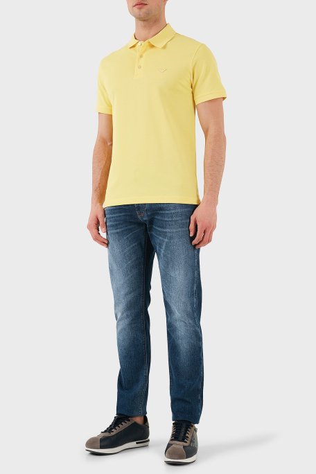 Emporio Armani Streç Pamuklu Regular Fit Düğmeli Erkek Polo Yaka T Shirt EM001380 AF12331 U2137 SARI - Emporio Armani (1)