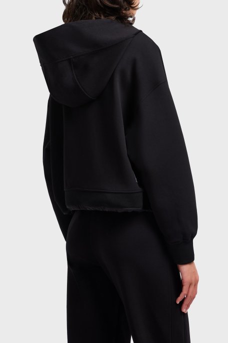 Emporio Armani Streç Pamuklu Regular Fit Kapüşonlu Bayan Sweat EW001358 AF10002 UC001 SİYAH - Emporio Armani (1)