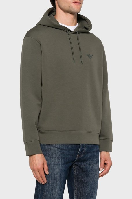 Emporio Armani Streç Pamuklu Regular Fit Kapüşonlu Erkek Sweat 6D1M94 1JHSZ 0661 HAKİ - Emporio Armani (1)