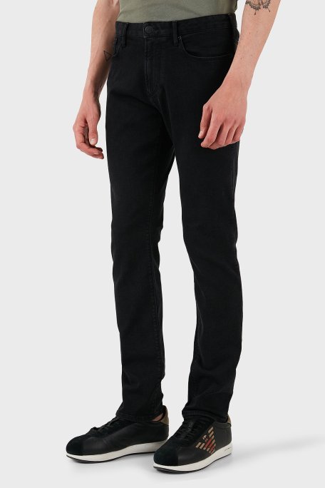 Emporio Armani Streç Pamuklu Regular Fit Normal Bel Düz Paça Jeans Erkek Kot Pantolon EM000121 AF14119 M8001 GRİ - Emporio Armani (1)