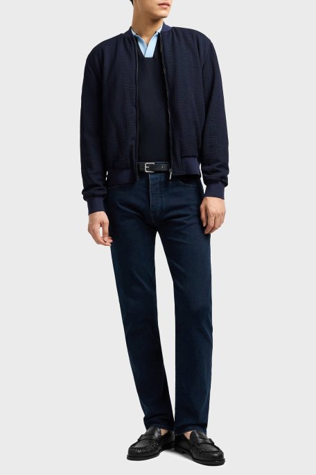 Emporio Armani Streç Pamuklu Regular Fit Normal Bel Düz Paça Jeans Erkek Kot Pantolon EM000121 AF14119 MB002 LACİVERT - Emporio Armani (1)