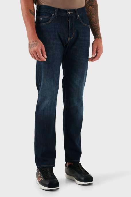 Emporio Armani Streç Pamuklu Regular Fit Normal Bel Düz Paça Jeans Erkek Kot Pantolon EM001370 AF17749 MB001 LACİVERT - Emporio Armani (1)