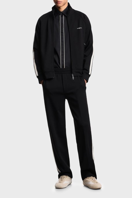 Emporio Armani Streç Pamuklu Regular Fit Şerit Detaylı Dik Yaka Erkek Sweat EM002872 AF13488 UC001 SİYAH - Emporio Armani (1)