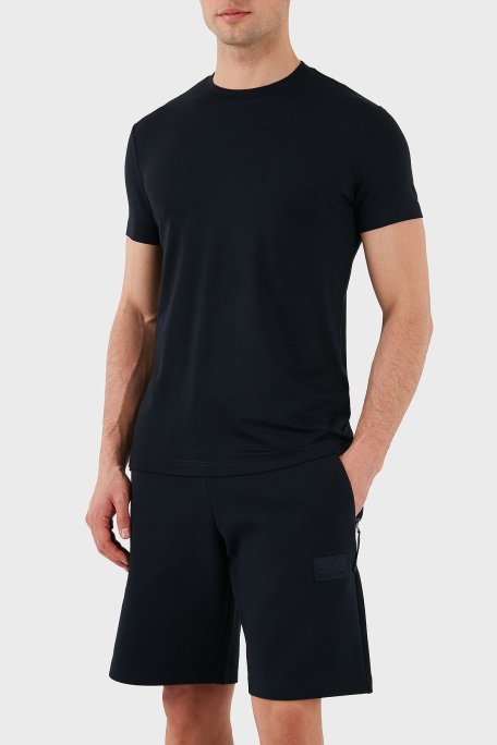 Emporio Armani Streç Pamuklu Slim Fit Bisiklet Yaka Erkek T Shirt 8N1TF0 1JCDZ 0920 LACİVERT - Emporio Armani