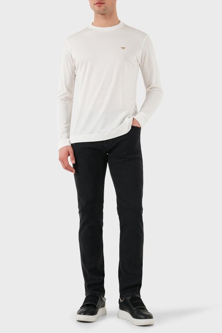 Emporio Armani Streç Pamuklu Slim Fit Düşük Bel Dar Paça Jeans Erkek Kot Pantolon EM000121 AF14867 M8001 GRİ - Emporio Armani (1)