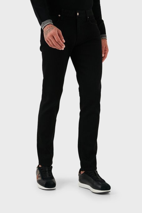 Emporio Armani Streç Pamuklu Slim Fit Düşük Bel Dar Paça Pantolon Erkek Kot Pantolon EM000121 AF19825 MC002 SİYAH - Emporio Armani (1)