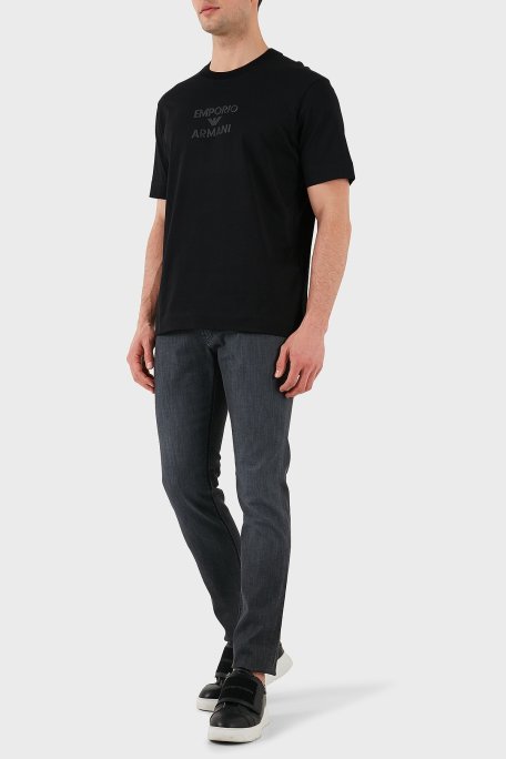 Emporio Armani Streç Pamuklu Slim Fit Normal Bel Düz Paça Jeans Erkek Kot Pantolon EM000121 AF14118 M8001 GRİ - Emporio Armani (1)
