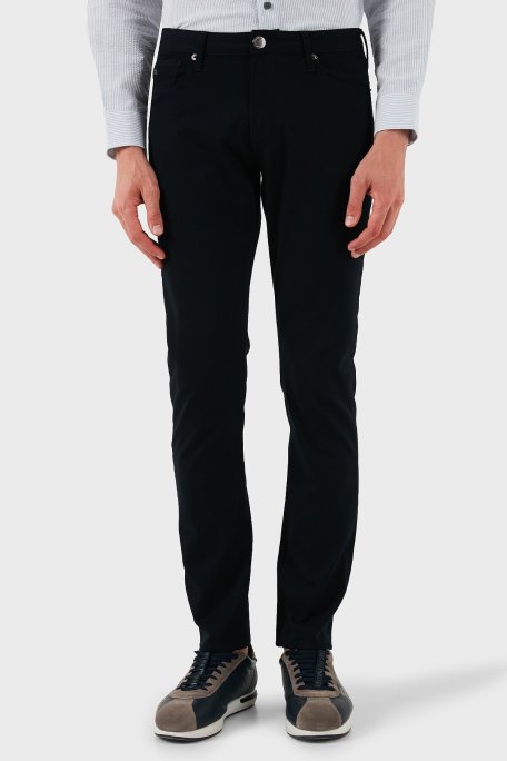 Emporio Armani Streç Pamuklu Slim Fit Normal Bel Düz Paça Jeans Erkek Kot Pantolon EM000121 AF14123 UB118 LACİVERT - Emporio Armani