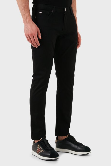 Emporio Armani Streç Pamuklu Slim Fit Normal Bel Düz Paça Jeans Erkek Kot Pantolon EM000121 AF14123 UC001 SİYAH - Emporio Armani (1)