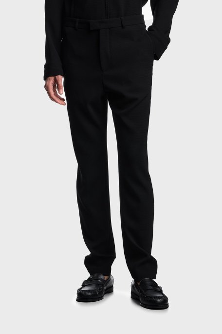 Emporio Armani Streç Regular Fit Normal Bel Düz Paça Chino Erkek Pantolon EM000158 TE13591 UC001 SİYAH - Emporio Armani