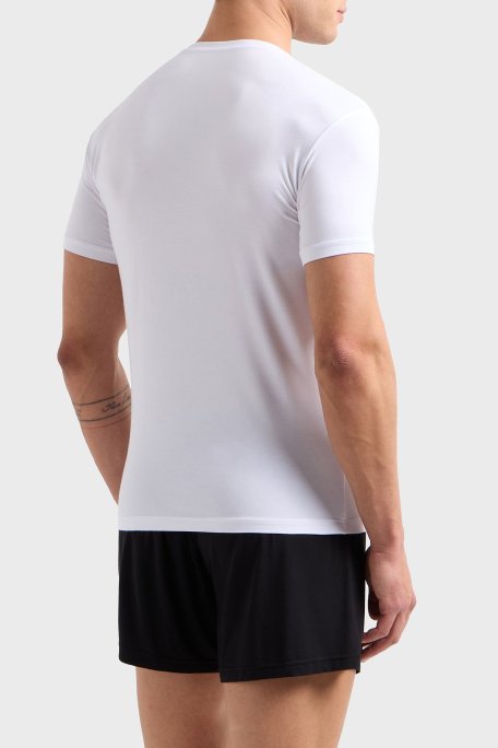 Emporio Armani Streç Slim Fit Bisiklet Yaka Erkek T Shirt EM000379 AF10783 U0002 BEYAZ - Emporio Armani (1)