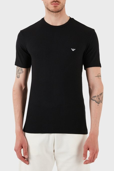 Emporio Armani Streç Slim Fit Bisiklet Yaka Erkek T Shirt EM000379 AF12034 UC001 SİYAH - Emporio Armani