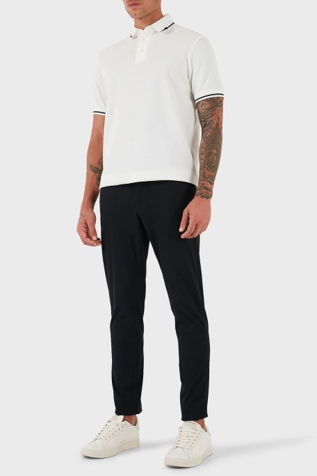 Emporio Armani Streç Slim Fit Normal Bel Dar Paça Erkek Pantolon EM000121 AF18502 UB118 LACİVERT - Emporio Armani