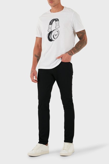 Emporio Armani Streç Slim Fit Normal Bel Dar Paça Erkek Pantolon EM000121 AF18502 UC001 SİYAH - Emporio Armani