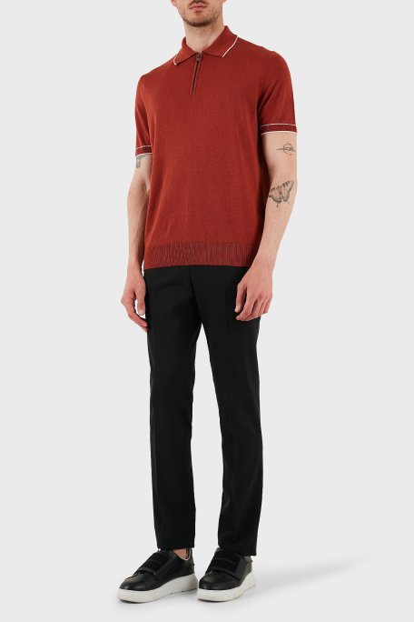 Emporio Armani Streç Yünlü Regular Fit Normal Bel Düz Paça Erkek Pantolon EM000442 TE10404 UC001 SİYAH - Emporio Armani (1)