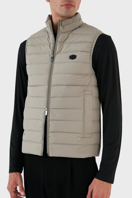 Emporio Armani Suya ve Soğuğa Dayanıklı Kuş Tüyü Dolgulu Slim Fit Erkek Yelek 8N1BQ1 1NLRZ 0643 GRİ - Emporio Armani (1)