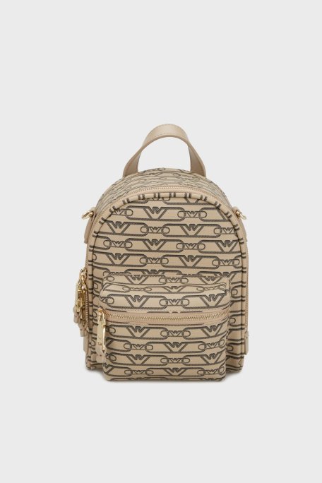 Emporio Armani Tamamı Logolu Çıkarılabilir Askılı Bayan Çanta EW000358 AF11951 F1074 EKRU-SİYAH - Emporio Armani