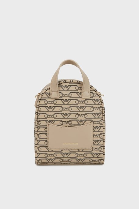 Emporio Armani Tamamı Logolu Çıkarılabilir Askılı Bayan Çanta EW000358 AF11951 F1074 EKRU-SİYAH - Emporio Armani (1)