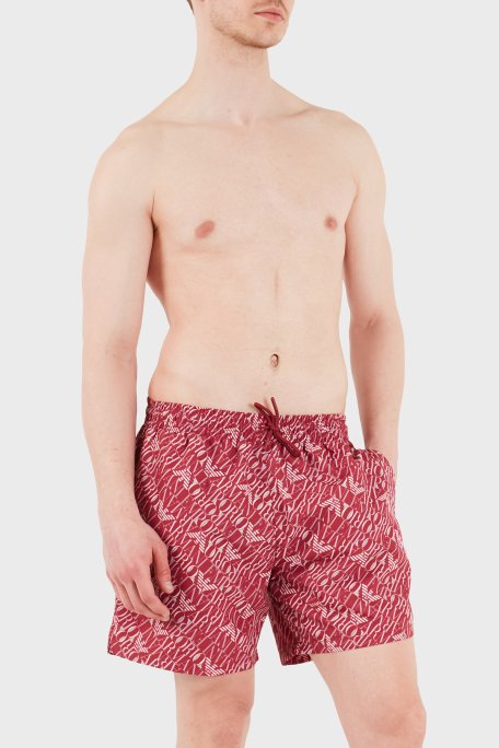 Emporio Armani Tamamı Logolu Mayo Short Erkek Deniz Şortu EM000688 AF20442 F5034 BORDO - Emporio Armani (1)