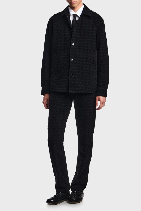 Emporio Armani Tamamı Logolu Pamuklu Regular Fit Klasik Yaka Erkek Mont EM004958 AF24360 MC002 SİYAH - Emporio Armani