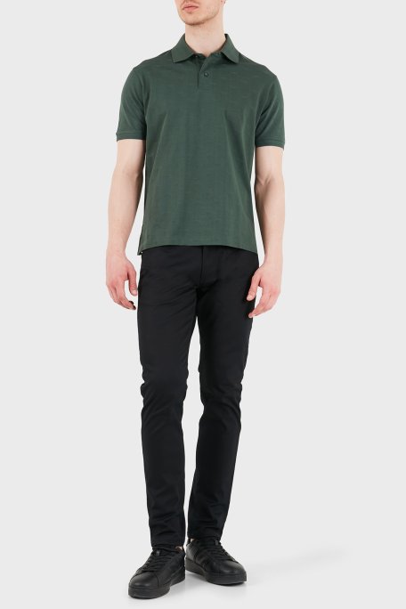 Emporio Armani Tamamı Logolu Pamuklu Slim Fit Düğmeli Erkek Polo EM004912 AF10762 F7171 HAKİ - Emporio Armani (1)