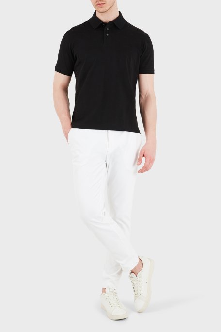 Emporio Armani Tamamı Logolu Pamuklu Slim Fit Düğmeli Erkek Polo EM004912 AF10762 FC346 SİYAH - Emporio Armani (1)
