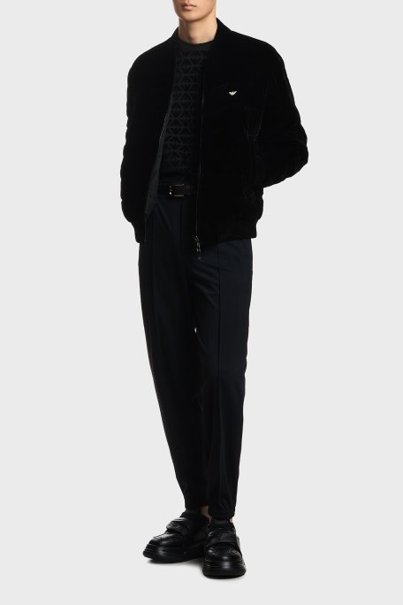 Emporio Armani Tamamı Logolu Regular Fit Bisiklet Yaka Erkek T Shirt EM005343 AF10017 FC307 SİYAH - Emporio Armani (1)