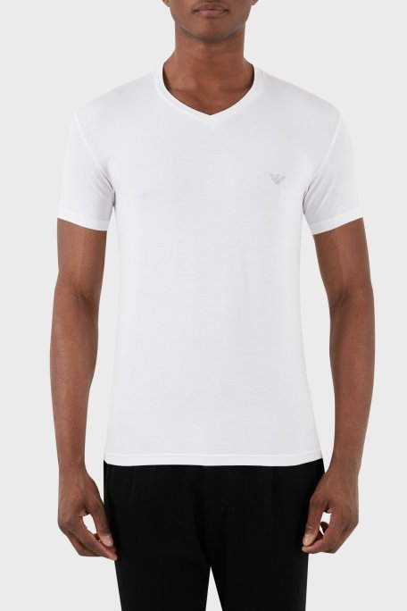 Emporio Armani V Yaka Regular Fit Erkek T Shirt 112010 3F511 00010 BEYAZ - Emporio Armani (1)