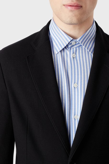 Emporio Armani Yün Karışımlı Çift Cepli Mono Yaka Regular Fit Erkek Ceket H31G37 C1055 999 SİYAH - Emporio Armani (1)