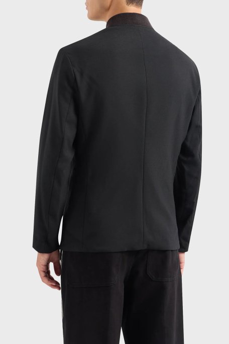 Emporio Armani Yün Karışımlı Fermuarlı Çift Taraflı Blazer Erkek Ceket 6R1G74 1NFVZ 0999 SİYAH - Emporio Armani (1)
