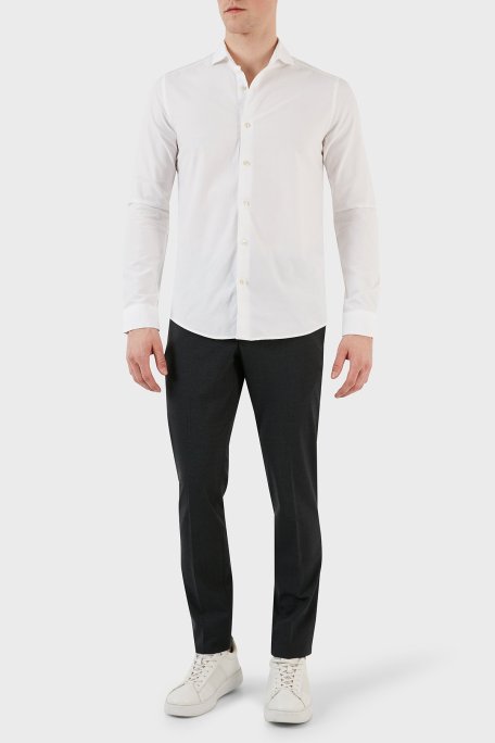 Emporio Armani Yün Karışımlı Skinny-Cut Erkek Pantolon H41P68 01506 630 SİYAH - Emporio Armani