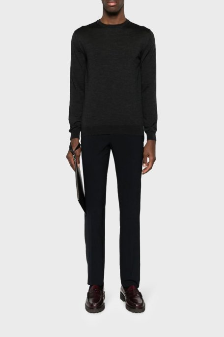 Emporio Armani Yün Karışımlı Skinny-Cut Erkek Pantolon H41P68 01506 922 LACİVERT - Emporio Armani