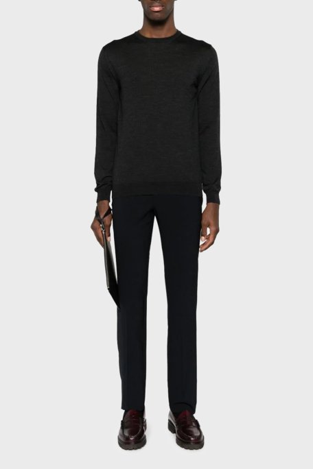 Emporio Armani Yün Karışımlı Skinny-Cut Erkek Pantolon H41P68 01506 999 SİYAH - Emporio Armani