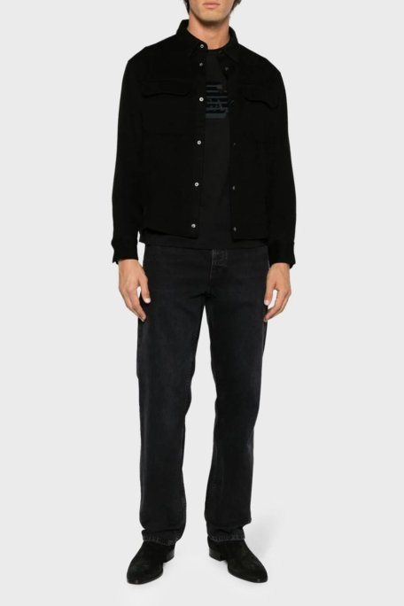 Emporio Armani Yün ve Kaşmir Karışımlı Regular Fit Erkek Gömlek 6R1C61 1NTYZ 0999 SİYAH - Emporio Armani (1)