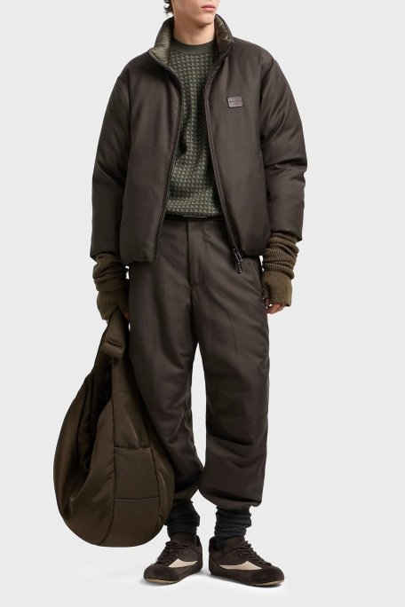 Emporio Armani Yünlü Jakarlı Logo Baskılı Regular Fit Bisiklet Yaka Erkek Kazak EM001989 AF14199 F8047 HAKİ - Emporio Armani (1)