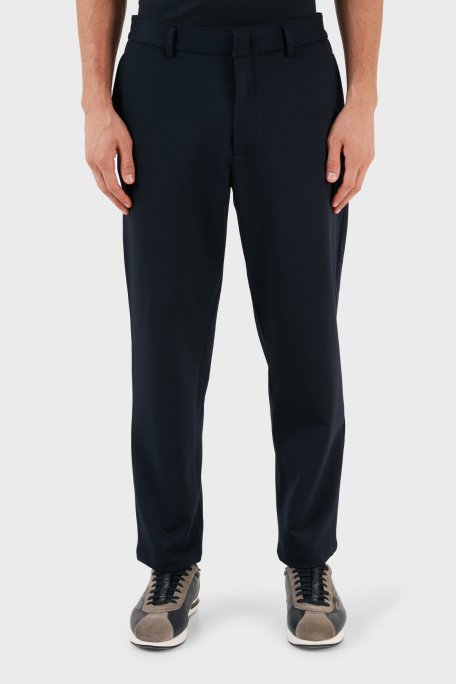 Emporio Armani Yünlü Regular Fit Chino Erkek Pantolon 6R1P62 1JOBZ 09B3 LACİVERT - Emporio Armani