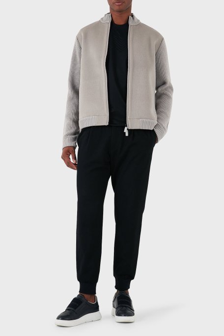 Emporio Armani Yünlü Regular Fit Dik Yaka Erkek Hırka 6D1BY2 1MF9Z 0628 GRİ - Emporio Armani (1)