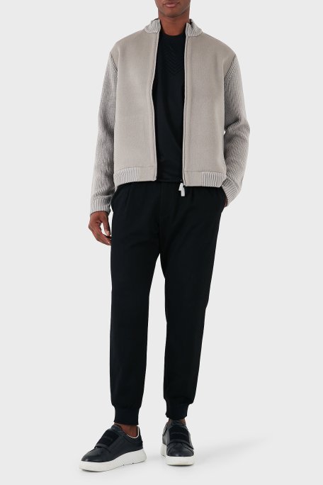 Emporio Armani Yünlü Regular Fit Dik Yaka Erkek Hırka 6D1BY2 1MF9Z 0628 GRİ - Emporio Armani (1)