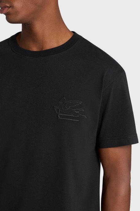 Etro % 100 Pamuk Regular Fit Bisiklet Yaka Logolu Erkek T Shirt MRMA0007 AR233 N0000 SİYAH - Etro (1)