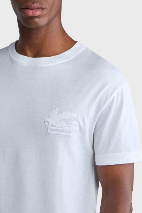 Etro % 100 Pamuk Regular Fit Bisiklet Yaka Logolu Erkek T Shirt MRMA0007 AR233 W0800 BEYAZ - Etro (1)