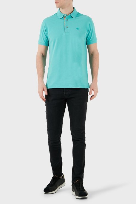 Etro % 100 Pamuk Regular Fit Düğmeli Erkek Polo Yaka T Shirt MRMD0005 AJ266 V0192 TURKUAZ - Etro (1)