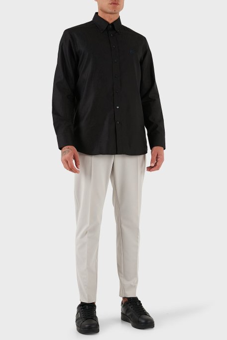 Etro Jakarlı % 100 Pamuk Regular Fit Düğmeli Yaka Erkek Gömlek MRIB0004 AQ043 N0000 SİYAH - Etro (1)
