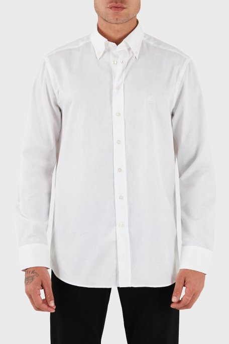 Etro Jakarlı % 100 Pamuk Regular Fit Düğmeli Yaka Erkek Gömlek MRIB0004 AQ043 W0800 BEYAZ - Etro