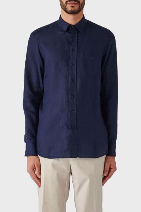 Etro Streç Pamuklu Regular Fit Düğmeli Yaka Erkek Gömlek MRIB0002 AV607 B0339 LACİVERT - Etro