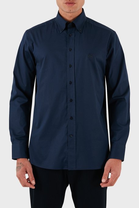 Etro Streç Pamuklu Regular Fit Düğmeli Yaka Erkek Gömlek MRIB0004 AV607 B0339 LACİVERT - Etro