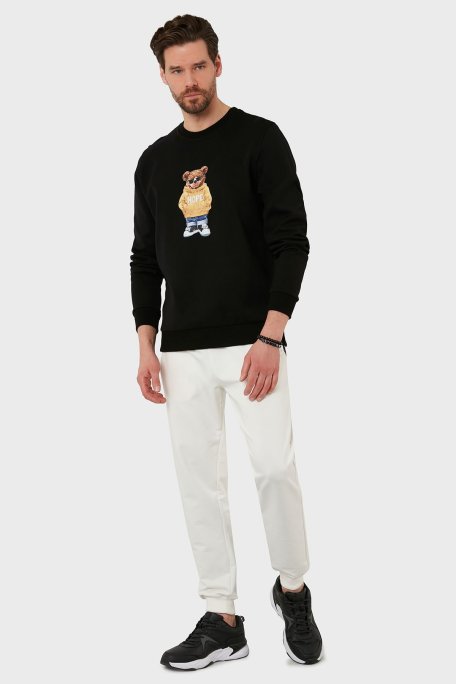 Exxe Baskılı Regular Fit Bisiklet Yaka Pamuklu Erkek Sweat 6141002 SİYAH - Exxe (1)