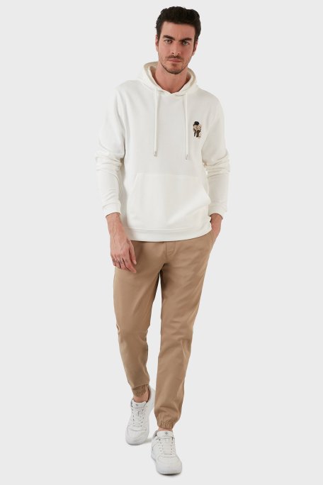 Exxe Pamuklu Kanguru Cepli Kapüşonlu Erkek Sweat 6141006 EKRU - Exxe (1)