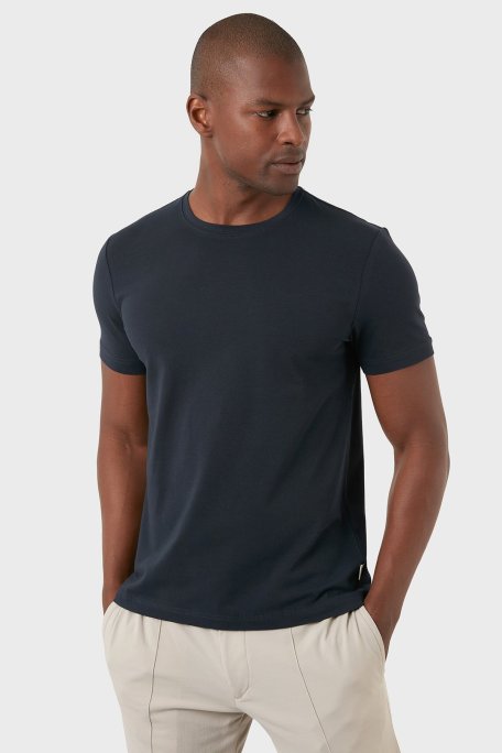 Exxe Pamuklu Regular Fit Bisiklet Yaka Basic Erkek T Shirt EXXEMODJ000B LACİVERT - Exxe